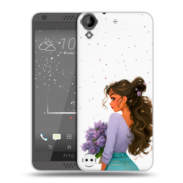 Пластиковый чехол на HTC Desire 630 с принтом девушка цветы Пластиковый чехол на HTC Desire 630 с принтом девушка цветы