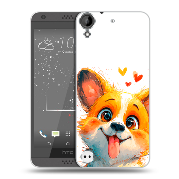 Пластиковый чехол на HTC Desire 630 с принтом корги Пластиковый чехол на HTC Desire 630 с принтом корги