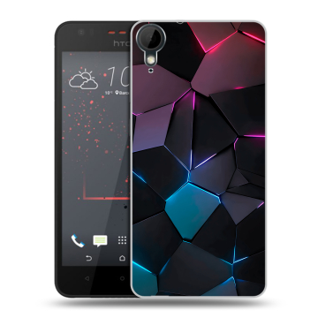 Пластиковый чехол на HTC Desire 825 с принтом Геометрия неона
