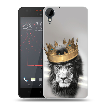 Пластиковый чехол на HTC Desire 825 с принтом Лев с короной