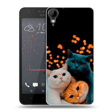 Пластиковый чехол на HTC Desire 825 с принтом Кошки