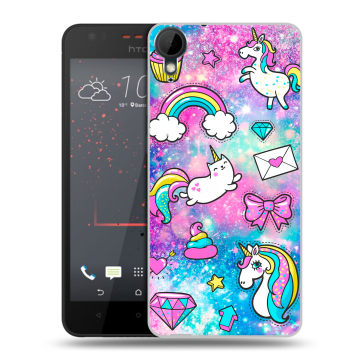 Пластиковый чехол на HTC Desire 825 с принтом Единороги