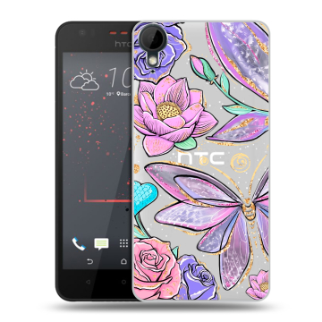 Пластиковый чехол на HTC Desire 825 с принтом Бабочки и цветы Пластиковый чехол на HTC Desire 825 с принтом Бабочки и цветы