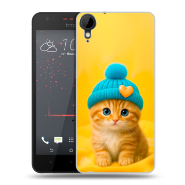 Пластиковый чехол на HTC Desire 825 с принтом Котенок в шапке Пластиковый чехол на HTC Desire 825 с принтом Котенок в шапке