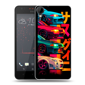 Пластиковый чехол на HTC Desire 825 с принтом Гоночные машины