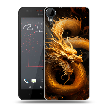 Пластиковый чехол на HTC Desire 825 с принтом Золотой дракон Пластиковый чехол на HTC Desire 825 с принтом Золотой дракон