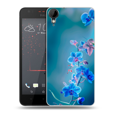Пластиковый чехол на HTC Desire 825 с принтом Голубые цветы