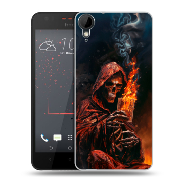 Пластиковый чехол на HTC Desire 825 с принтом Скелет и карты Пластиковый чехол на HTC Desire 825 с принтом Скелет и карты