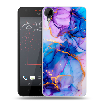 Пластиковый чехол на HTC Desire 825 с принтом синий мрамор