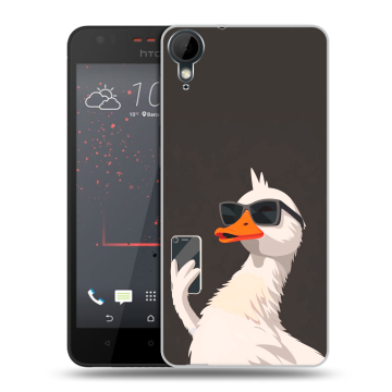 Пластиковый чехол на HTC Desire 825 с принтом утка в очках Пластиковый чехол на HTC Desire 825 с принтом утка в очках