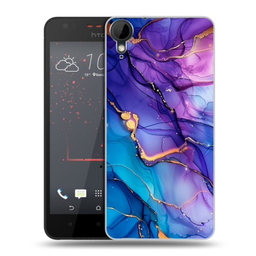 Пластиковый чехол на HTC Desire 825 с принтом синий мрамор Пластиковый чехол на HTC Desire 825 с принтом синий мрамор