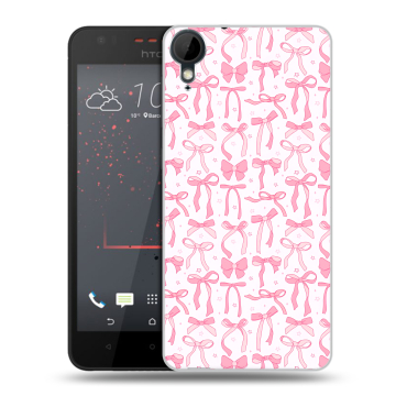 Пластиковый чехол на HTC Desire 825 с принтом Розовые бантики Пластиковый чехол на HTC Desire 825 с принтом Розовые бантики