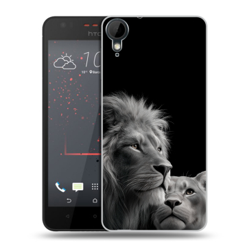 Пластиковый чехол на HTC Desire 825 с принтом Лев кошки
