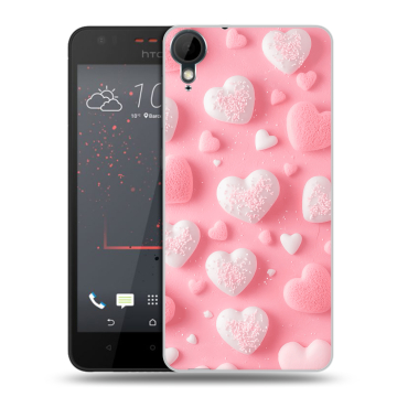 Пластиковый чехол на HTC Desire 825 с принтом Сердечки