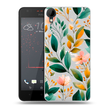 Пластиковый чехол на HTC Desire 825 с принтом Цветы паттерн