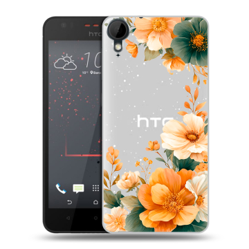 Пластиковый чехол на HTC Desire 825 с принтом Цветы принт