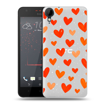 Пластиковый чехол на HTC Desire 825 с принтом Сердечки