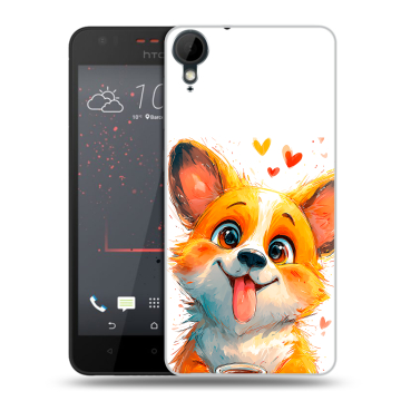 Пластиковый чехол на HTC Desire 825 с принтом корги Пластиковый чехол на HTC Desire 825 с принтом корги