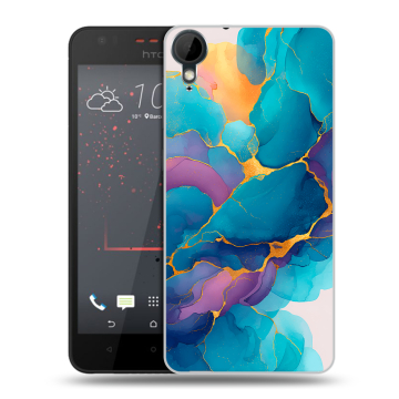 Пластиковый чехол на HTC Desire 825 с принтом Мрамор блестки