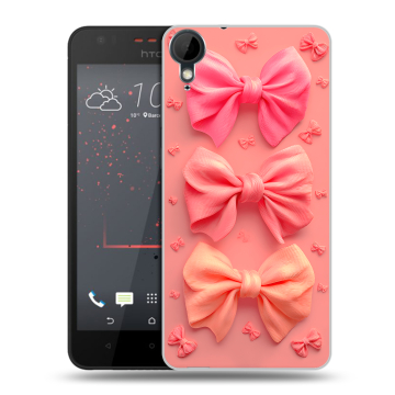 Пластиковый чехол на HTC Desire 825 с принтом Розовые бантики Пластиковый чехол на HTC Desire 825 с принтом Розовые бантики