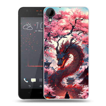 Пластиковый чехол на HTC Desire 825 с принтом Дракон Японский
