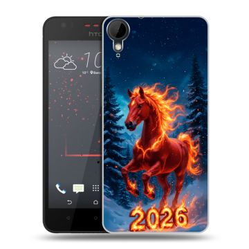 Пластиковый чехол на HTC Desire 825 с принтом Новый год коня