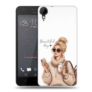Пластиковый чехол на HTC Desire 825 с принтом женский