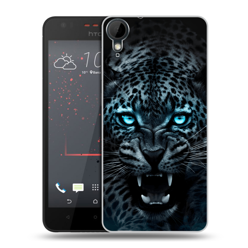 Пластиковый чехол на HTC Desire 825 с принтом Темный леопард Пластиковый чехол на HTC Desire 825 с принтом Темный леопард