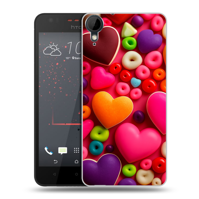 Пластиковый чехол на HTC Desire 825 с принтом Сердечки Пластиковый чехол на HTC Desire 825 с принтом Сердечки