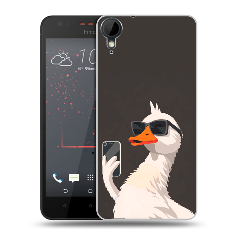 Пластиковый чехол на HTC Desire 825 с принтом утка в очках Пластиковый чехол на HTC Desire 825 с принтом утка в очках