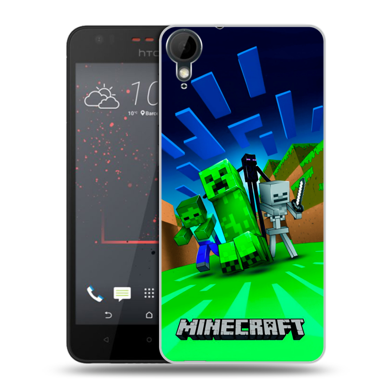 Пластиковый чехол на HTC Desire 825 с принтом Майнкрафт Пластиковый чехол на HTC Desire 825 с принтом Майнкрафт