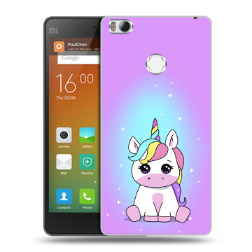 Пластиковый чехол на Xiaomi Mi4S с принтом Единорог Пластиковый чехол на Xiaomi Mi4S с принтом Единорог