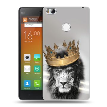 Пластиковый чехол на Xiaomi Mi4S с принтом Лев с короной Пластиковый чехол на Xiaomi Mi4S с принтом Лев с короной