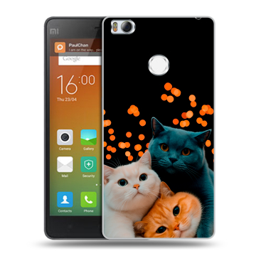 Пластиковый чехол на Xiaomi Mi4S с принтом Кошки Пластиковый чехол на Xiaomi Mi4S с принтом Кошки