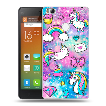 Пластиковый чехол на Xiaomi Mi4S с принтом Единороги