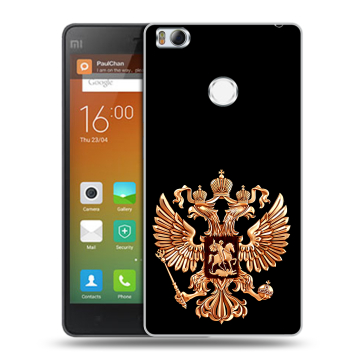 Пластиковый чехол на Xiaomi Mi4S с принтом Герб России золотой Пластиковый чехол на Xiaomi Mi4S с принтом Герб России золотой