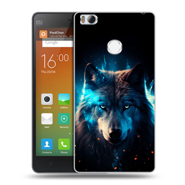 Пластиковый чехол на Xiaomi Mi4S с принтом Волк ночной