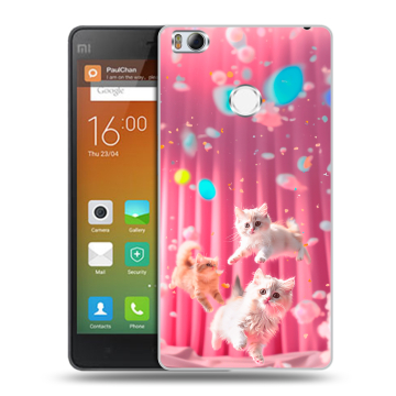 Пластиковый чехол на Xiaomi Mi4S с принтом милые котики Пластиковый чехол на Xiaomi Mi4S с принтом милые котики