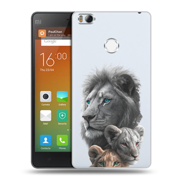 Пластиковый чехол на Xiaomi Mi4S с принтом Львы Пластиковый чехол на Xiaomi Mi4S с принтом Львы