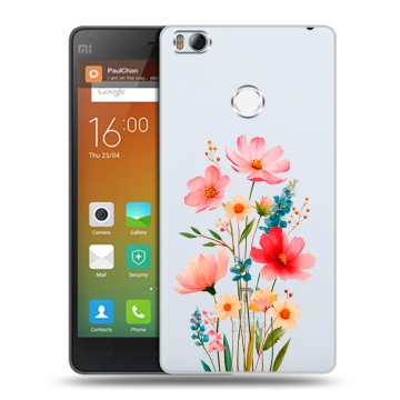 Пластиковый чехол на Xiaomi Mi4S с принтом Цветы Пластиковый чехол на Xiaomi Mi4S с принтом Цветы