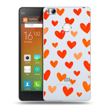 Пластиковый чехол на Xiaomi Mi4S с принтом Сердечки Пластиковый чехол на Xiaomi Mi4S с принтом Сердечки
