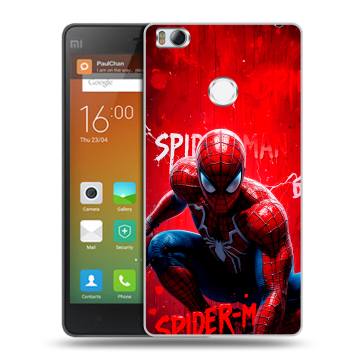Пластиковый чехол на Xiaomi Mi4S с принтом Spiderman Человек паук Пластиковый чехол на Xiaomi Mi4S с принтом Spiderman Человек паук