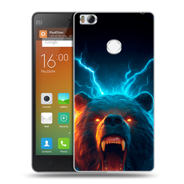 Пластиковый чехол на Xiaomi Mi4S с принтом Медведь Пластиковый чехол на Xiaomi Mi4S с принтом Медведь
