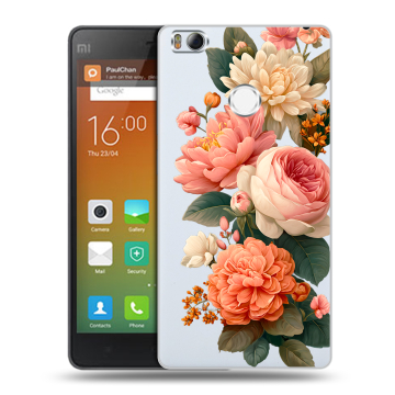 Пластиковый чехол на Xiaomi Mi4S с принтом цветы Пластиковый чехол на Xiaomi Mi4S с принтом цветы