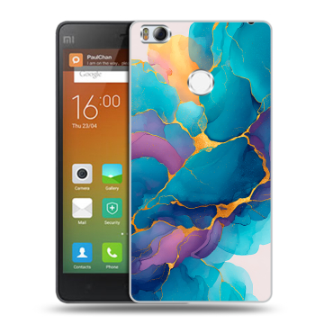 Пластиковый чехол на Xiaomi Mi4S с принтом Мрамор блестки Пластиковый чехол на Xiaomi Mi4S с принтом Мрамор блестки