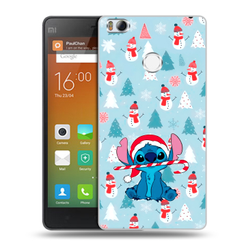 Пластиковый чехол на Xiaomi Mi4S с принтом Стич Новый год Пластиковый чехол на Xiaomi Mi4S с принтом Стич Новый год