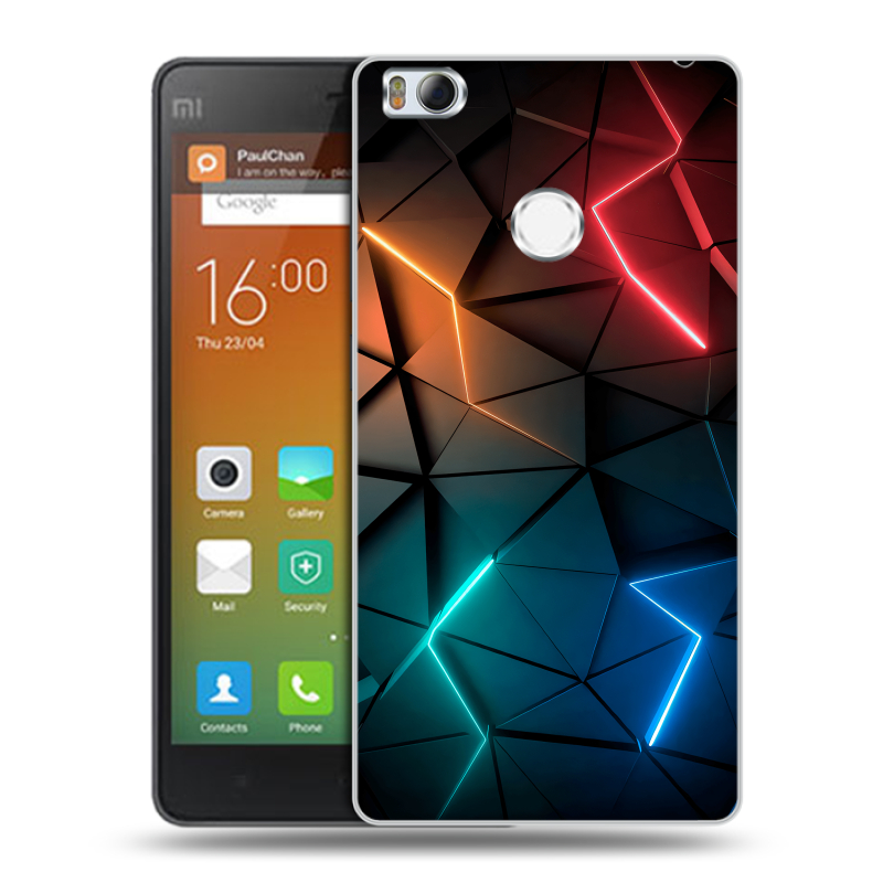 Пластиковый чехол на Xiaomi Mi4S с принтом Абстракция неон Пластиковый чехол на Xiaomi Mi4S с принтом Абстракция неон