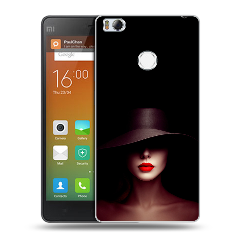 Пластиковый чехол на Xiaomi Mi4S с принтом Девушка в шляпе Пластиковый чехол на Xiaomi Mi4S с принтом Девушка в шляпе