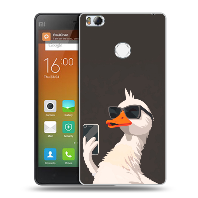 Пластиковый чехол на Xiaomi Mi4S с принтом утка в очках Пластиковый чехол на Xiaomi Mi4S с принтом утка в очках