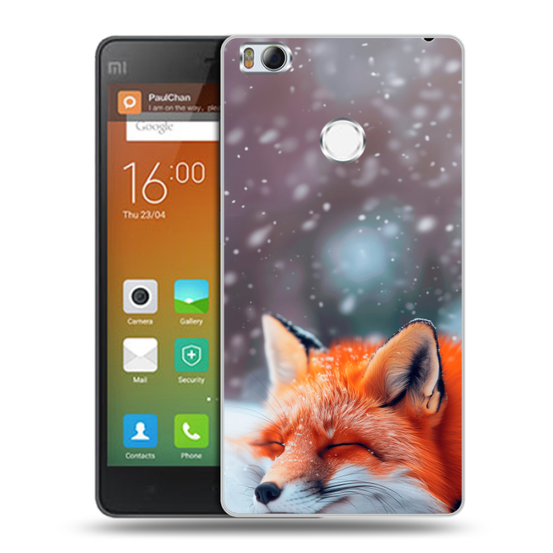 Пластиковый чехол на Xiaomi Mi4S с принтом лиса Пластиковый чехол на Xiaomi Mi4S с принтом лиса
